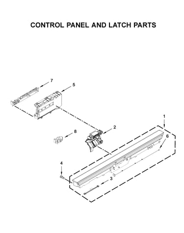 Control panel and latch parts
