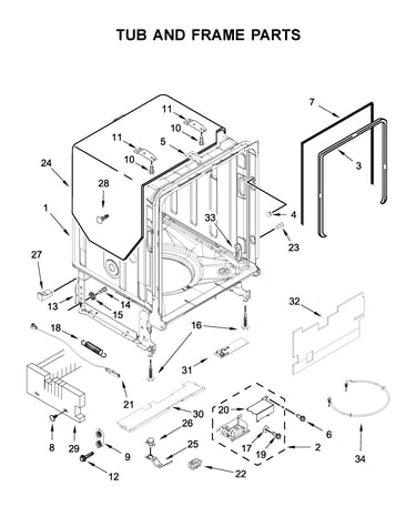Tub and frame parts