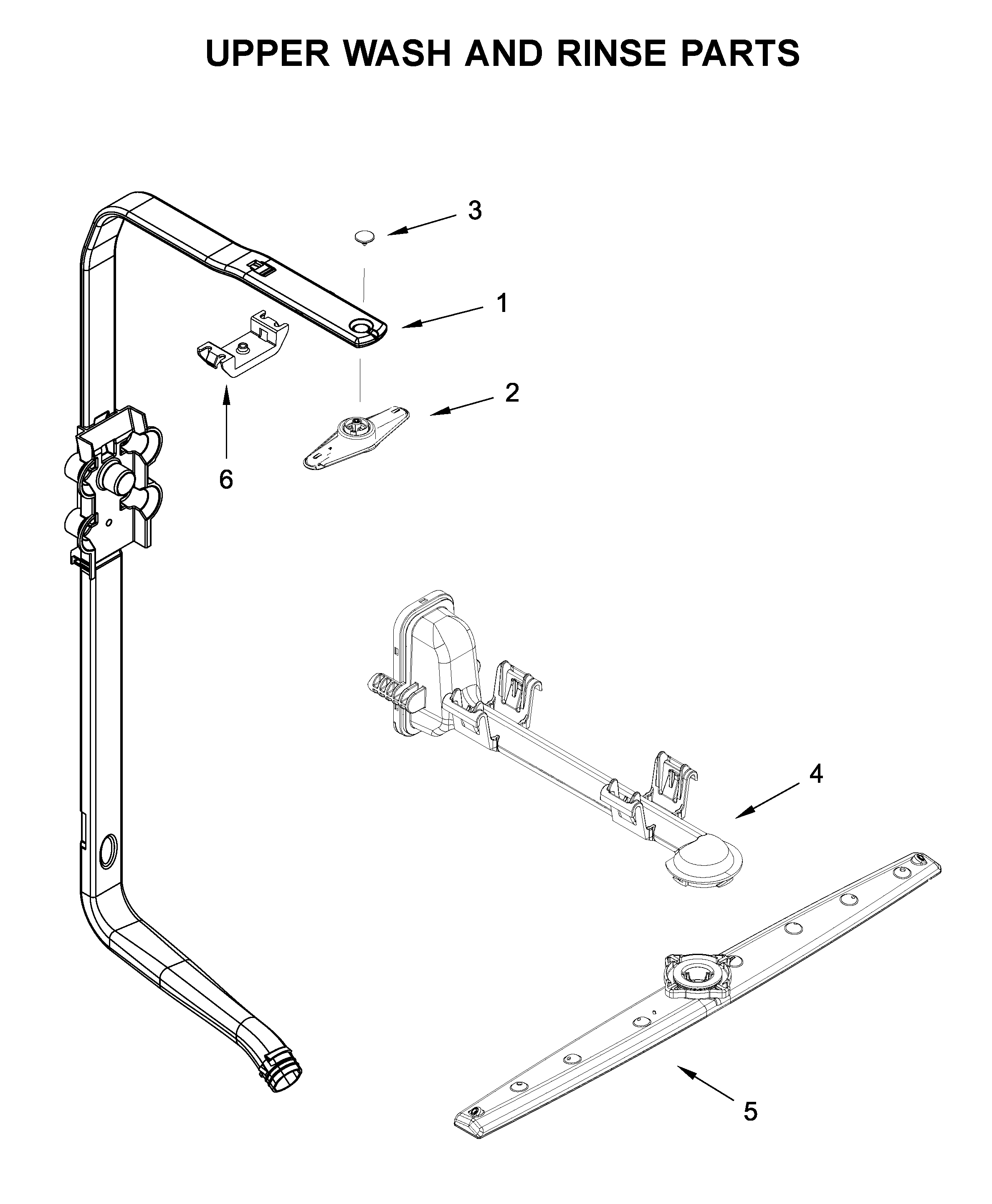 Upper wash and rinse parts