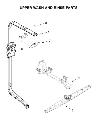 Upper wash and rinse parts