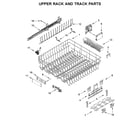 Jenn-Air JDTSS247HS0 upper rack and track parts diagram