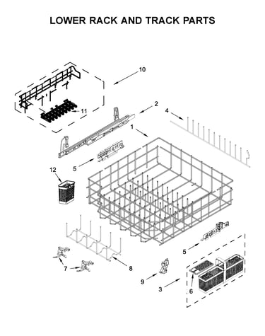Lower rack and track parts