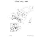 Whirlpool WED5620HW0 top and console parts diagram