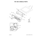 Whirlpool WED560LHW0 top and console parts diagram