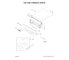 Whirlpool WGD5620HW0 top and console parts diagram