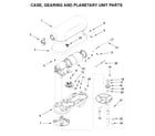 KitchenAid 5KSM6583CGU0 case, gearing and planetary unit parts diagram