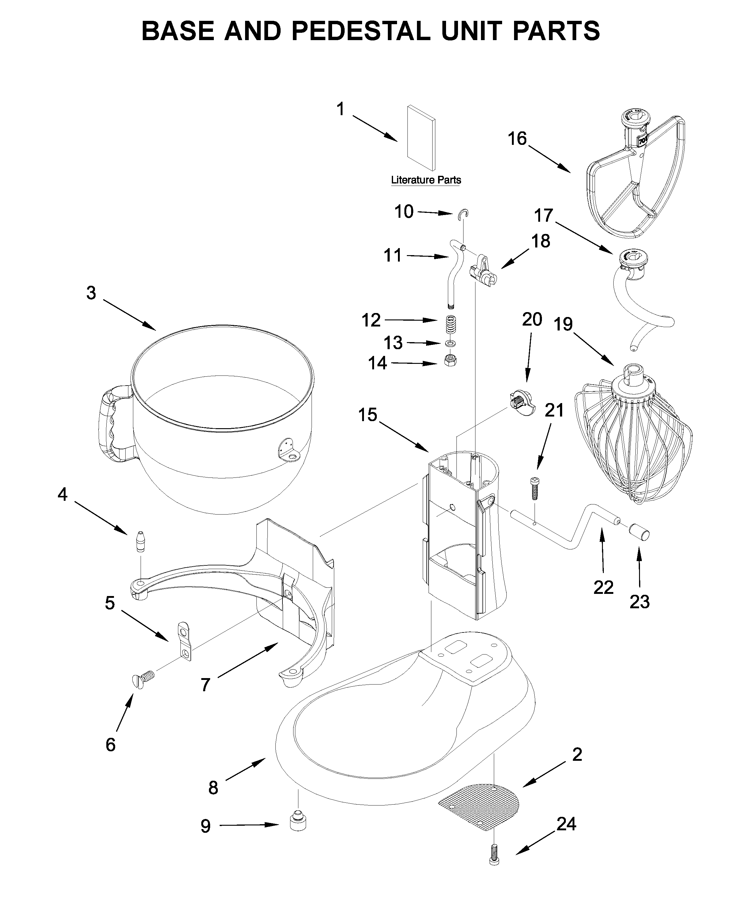 Base and pedestal unit parts