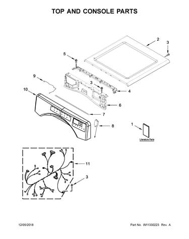 Top and console parts