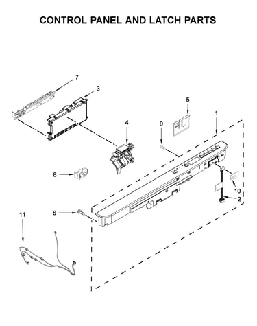 Control panel and latch parts