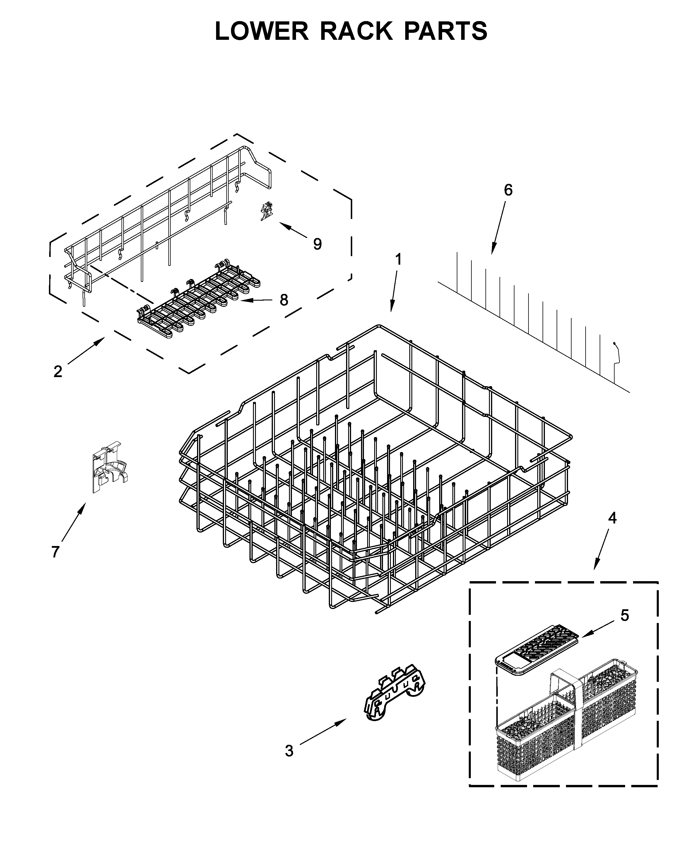 Lower rack parts