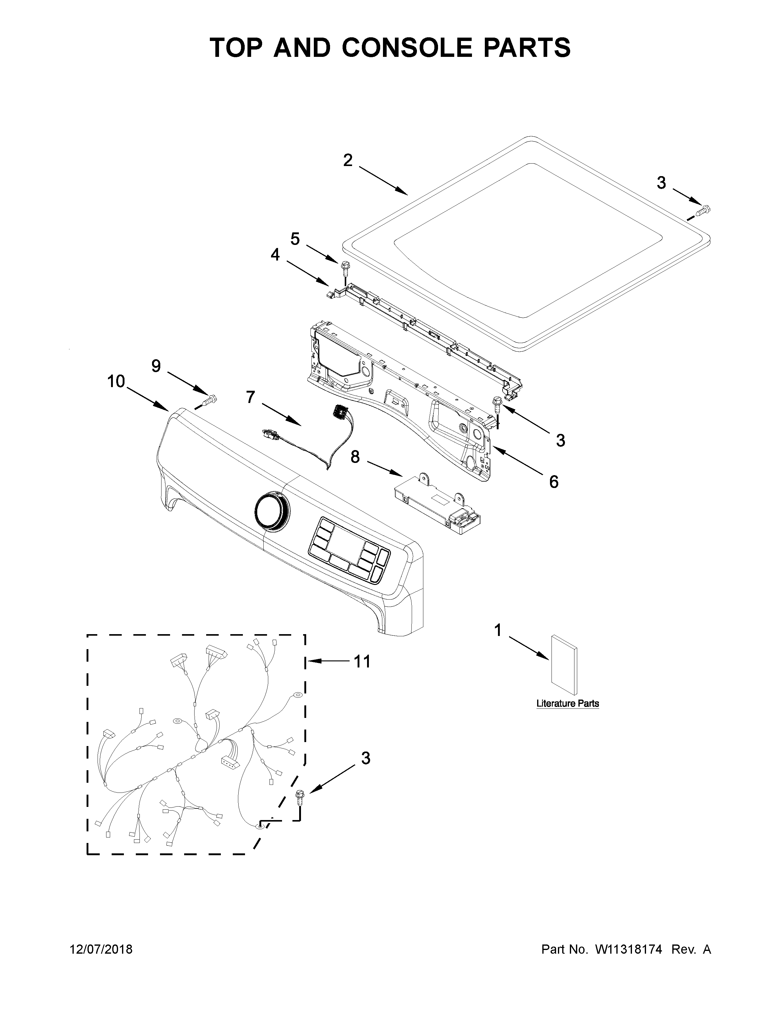 Top and console parts