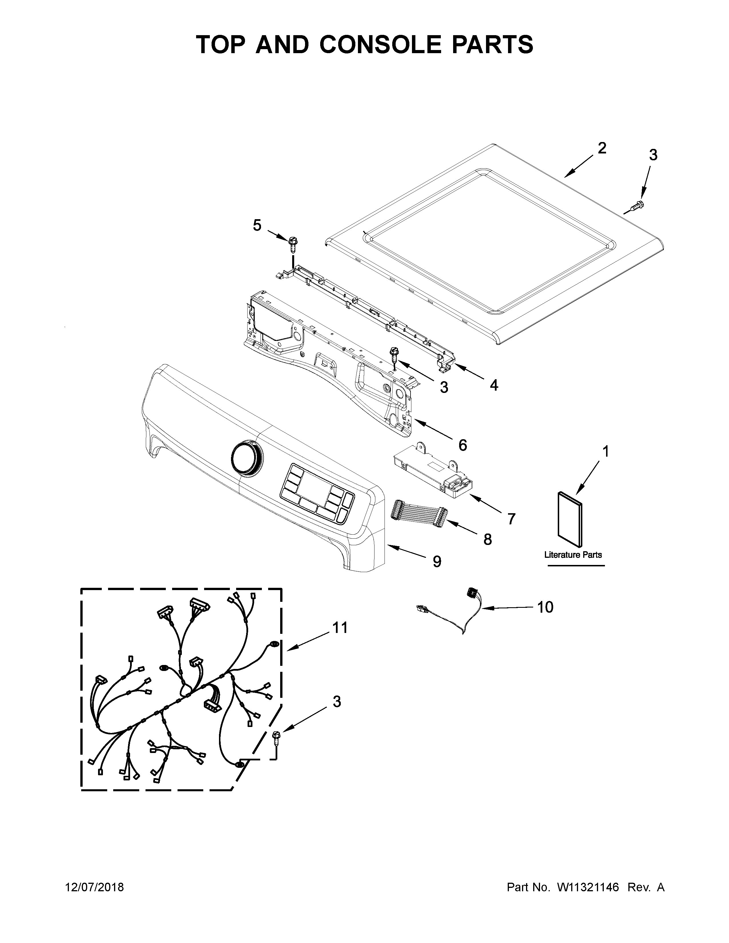 Top and console parts