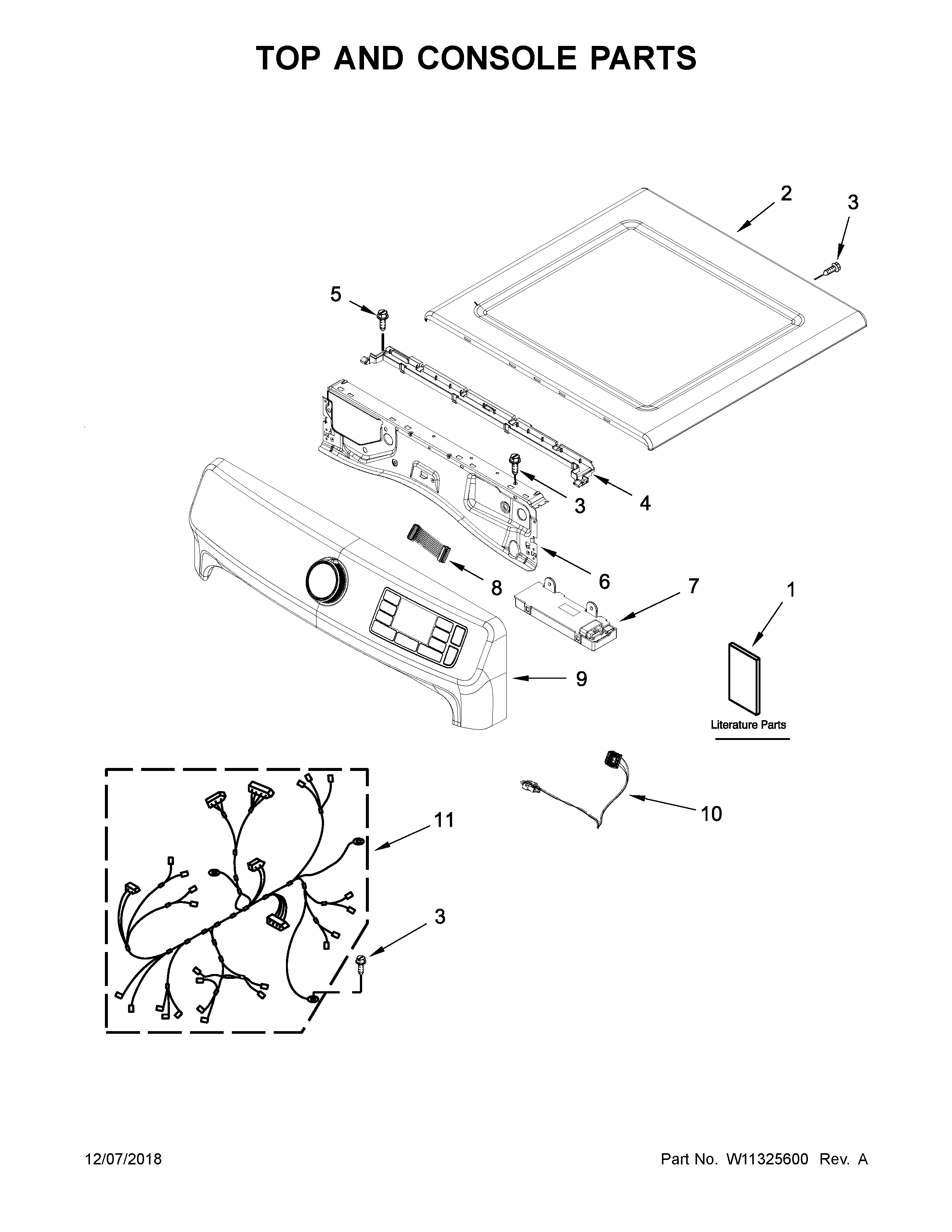 Top and console parts