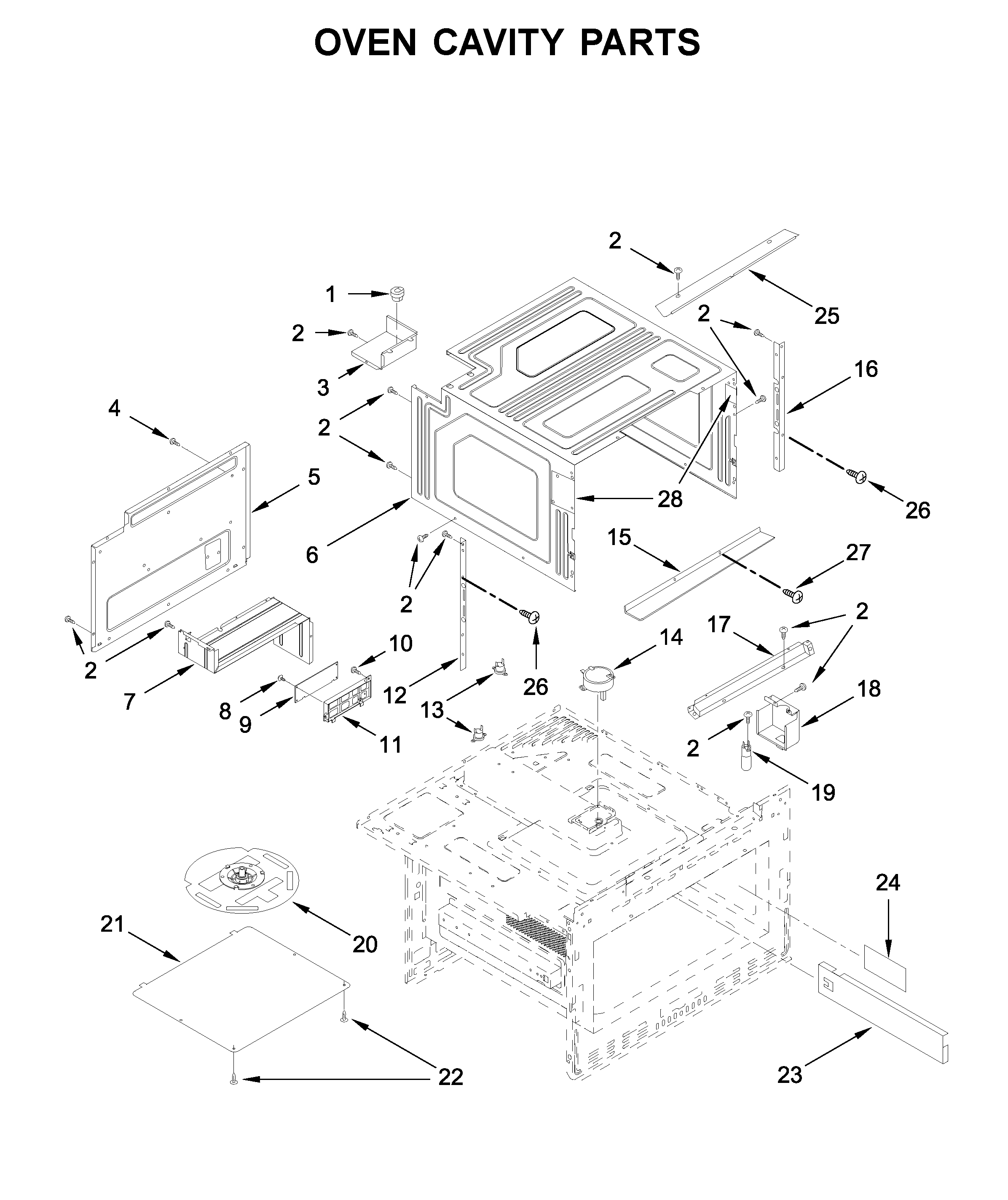 Oven cavity parts
