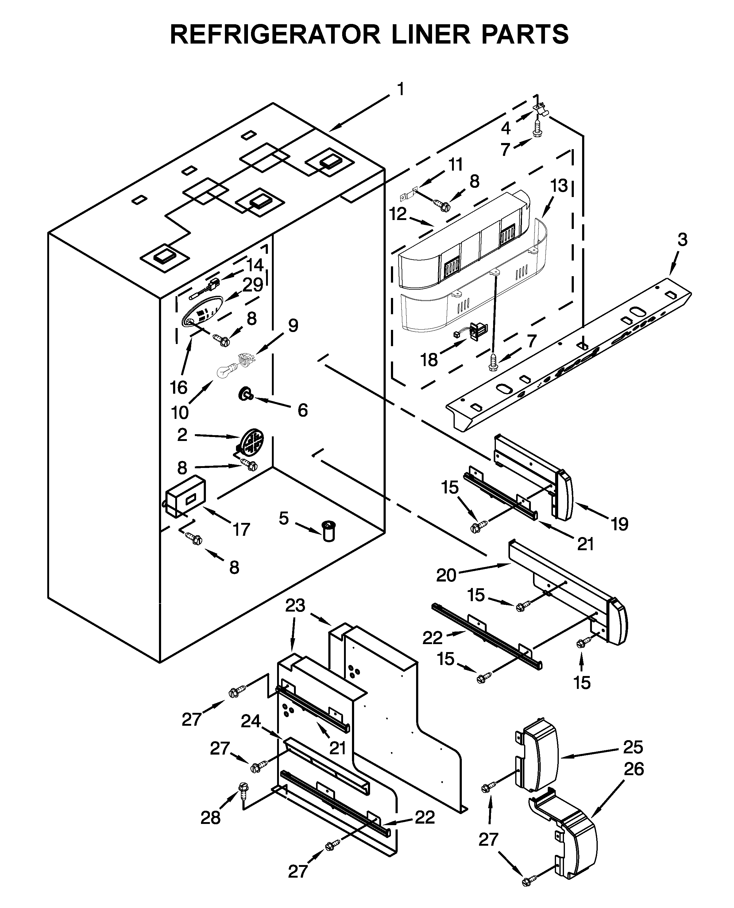 REFRIGERATOR LINER PARTS