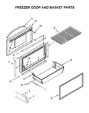 Freezer door and basket parts