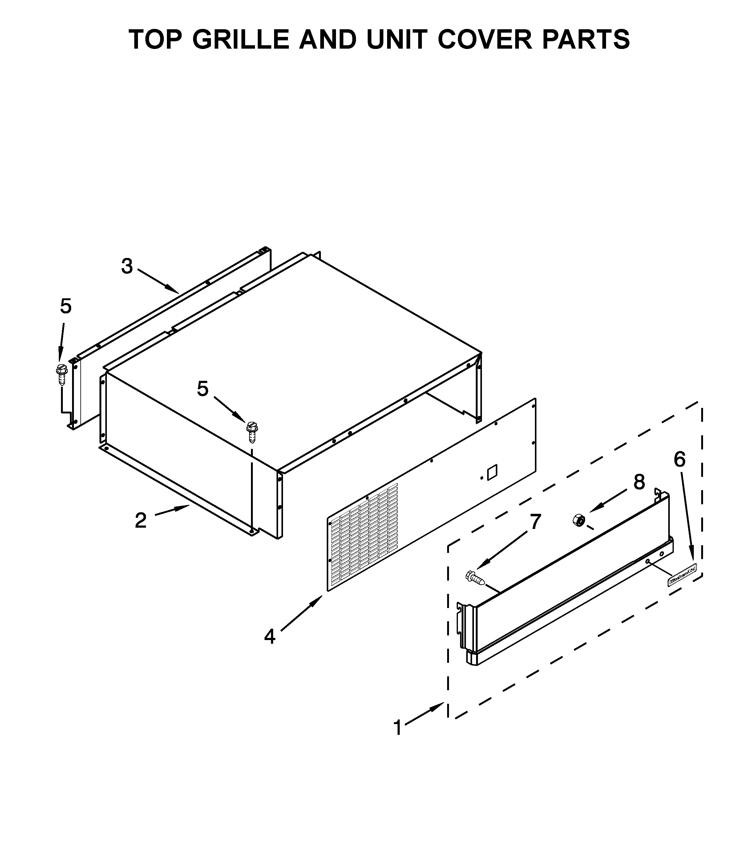 Top grille and unit cover parts