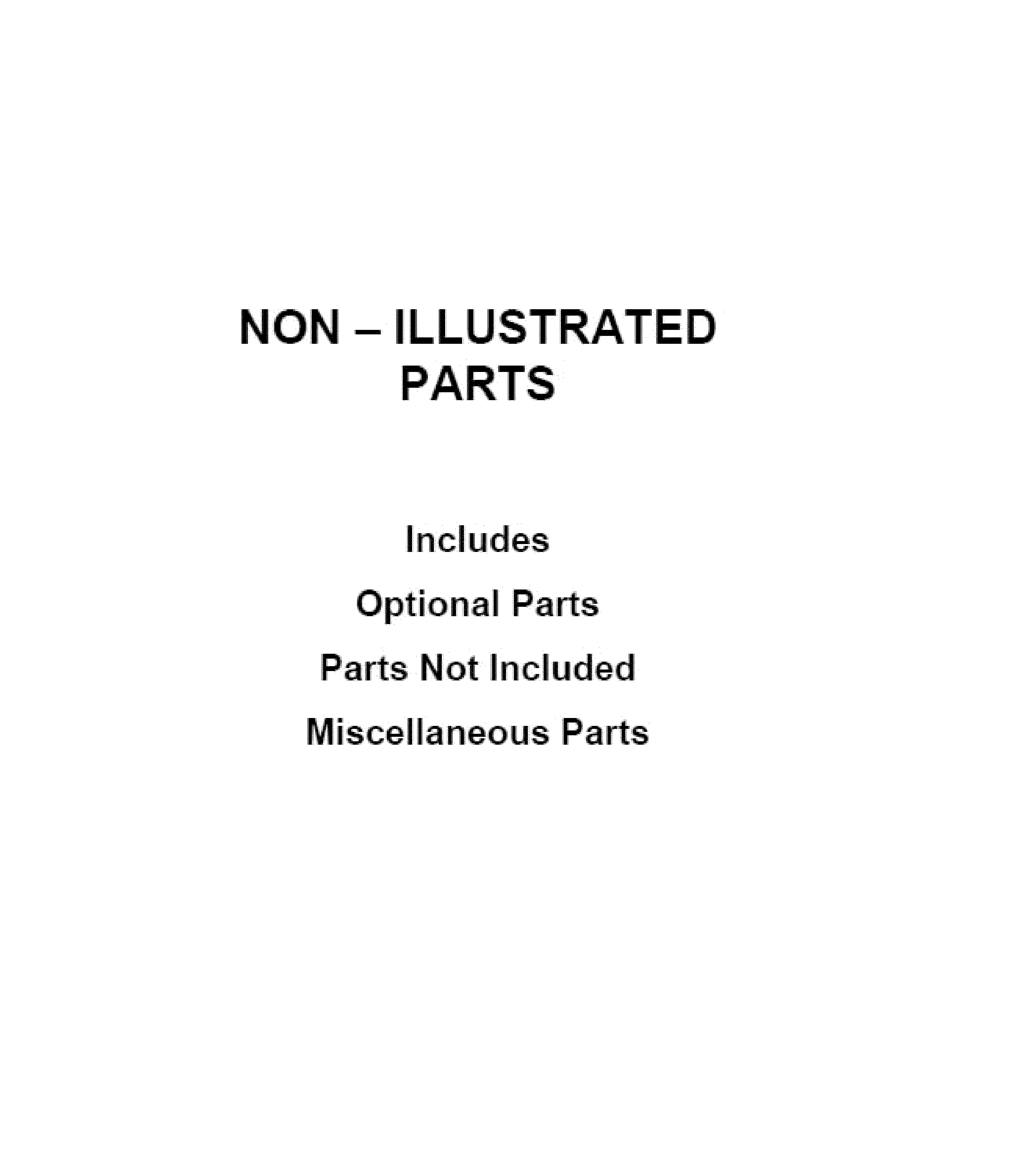 OPTIONAL PARTS (NOT INCLUDED)