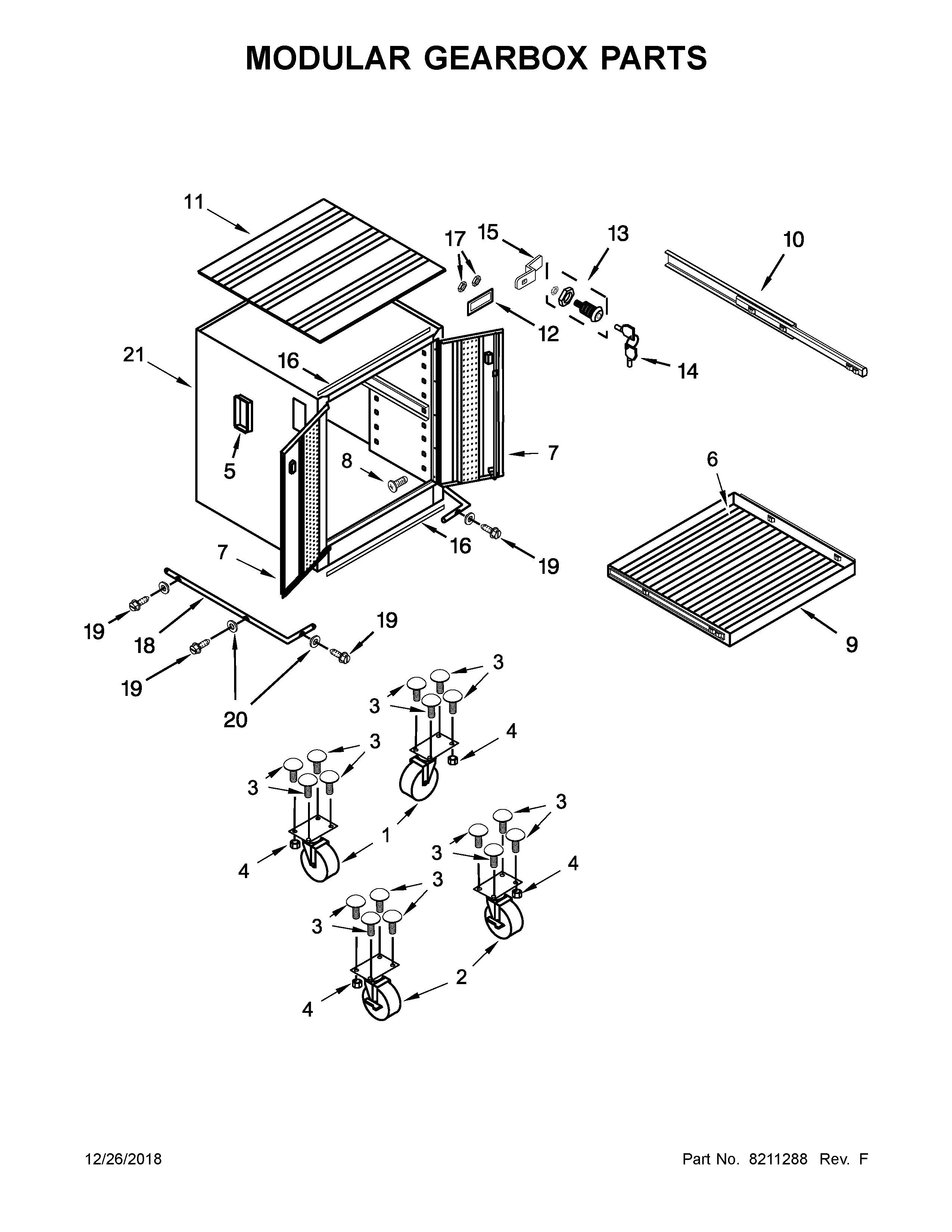 Modular gearbox parts