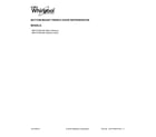 Whirlpool WRF757SDHV00 cover sheet diagram