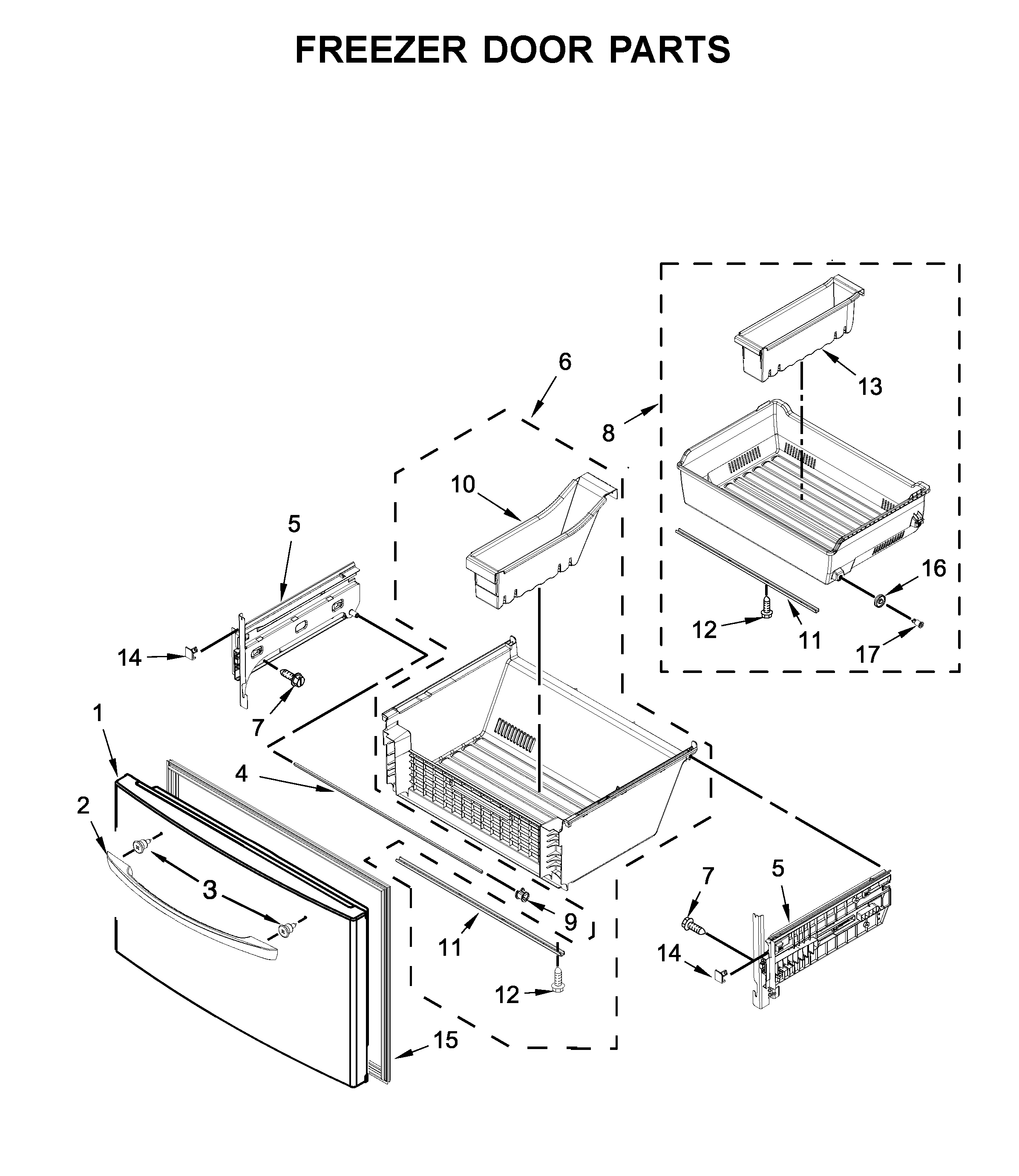 Freezer door parts