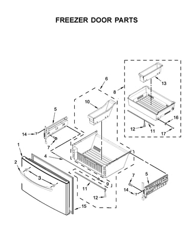 Freezer door parts