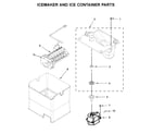 Whirlpool WRF757SDHZ00 icemaker and ice container parts diagram
