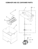 Icemaker and ice container parts