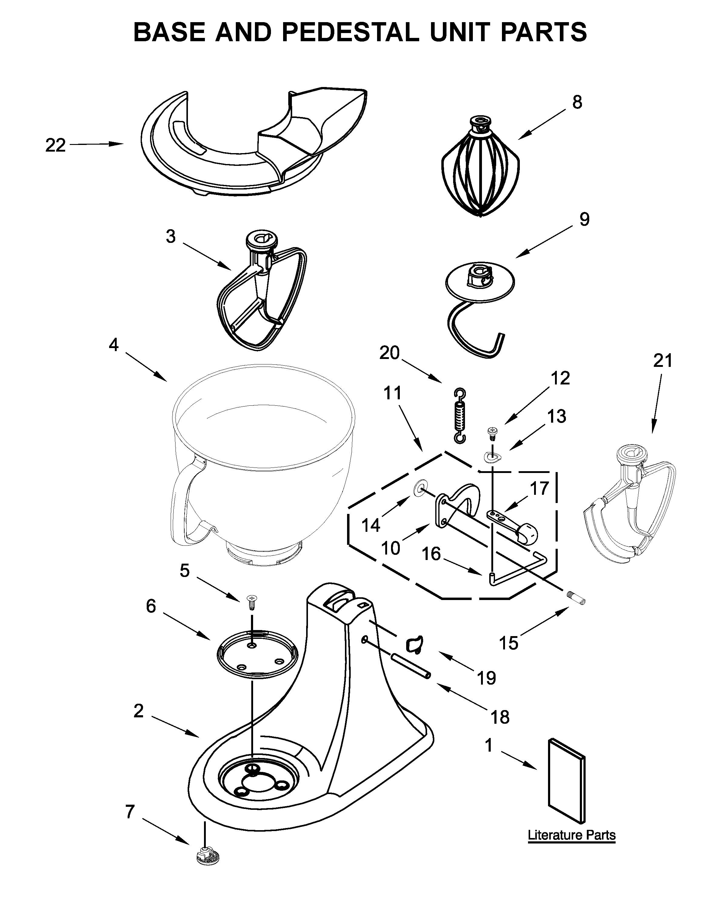 Base and pedestal unit parts
