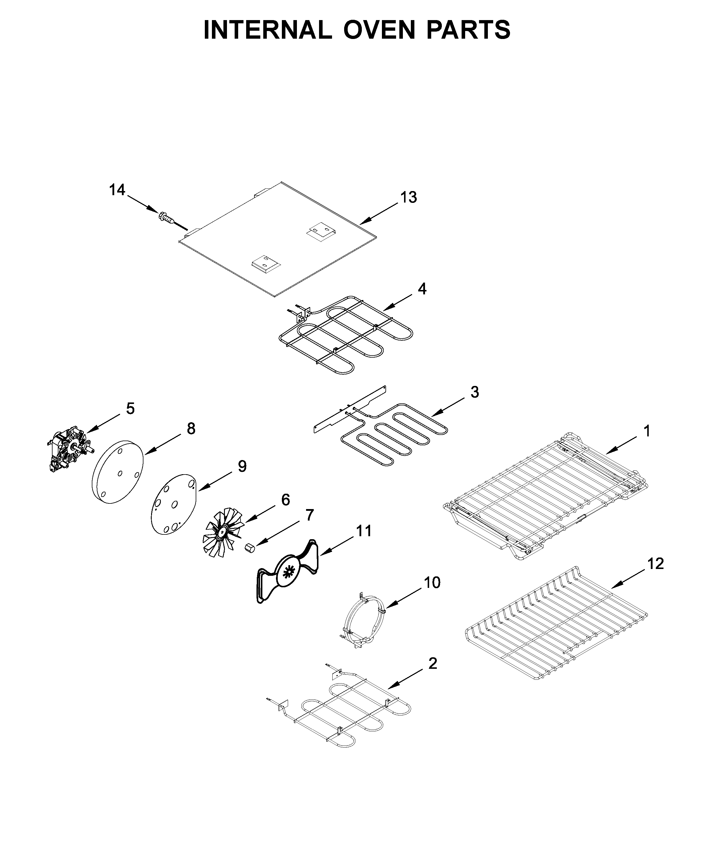 Internal oven parts