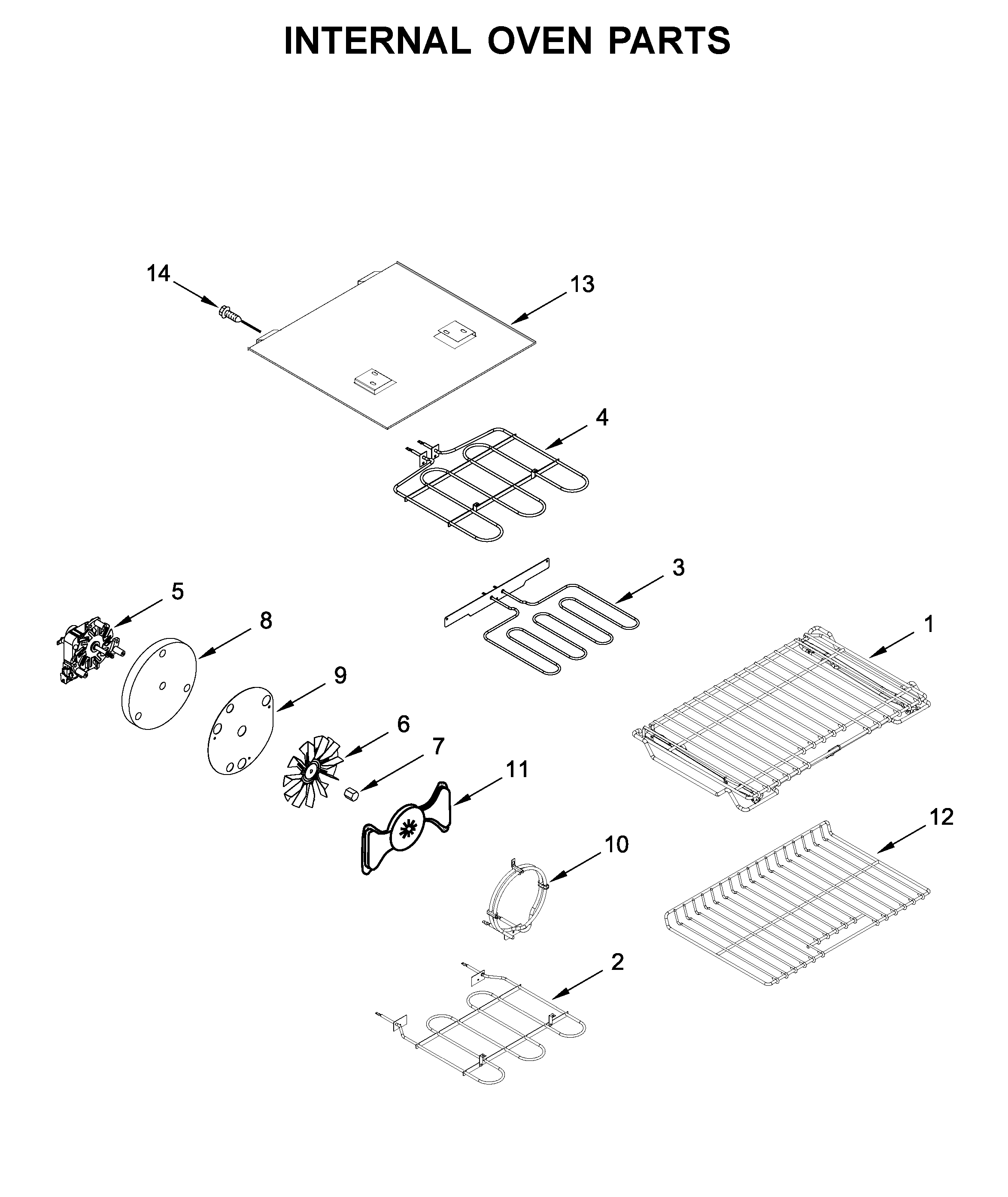 Internal oven parts