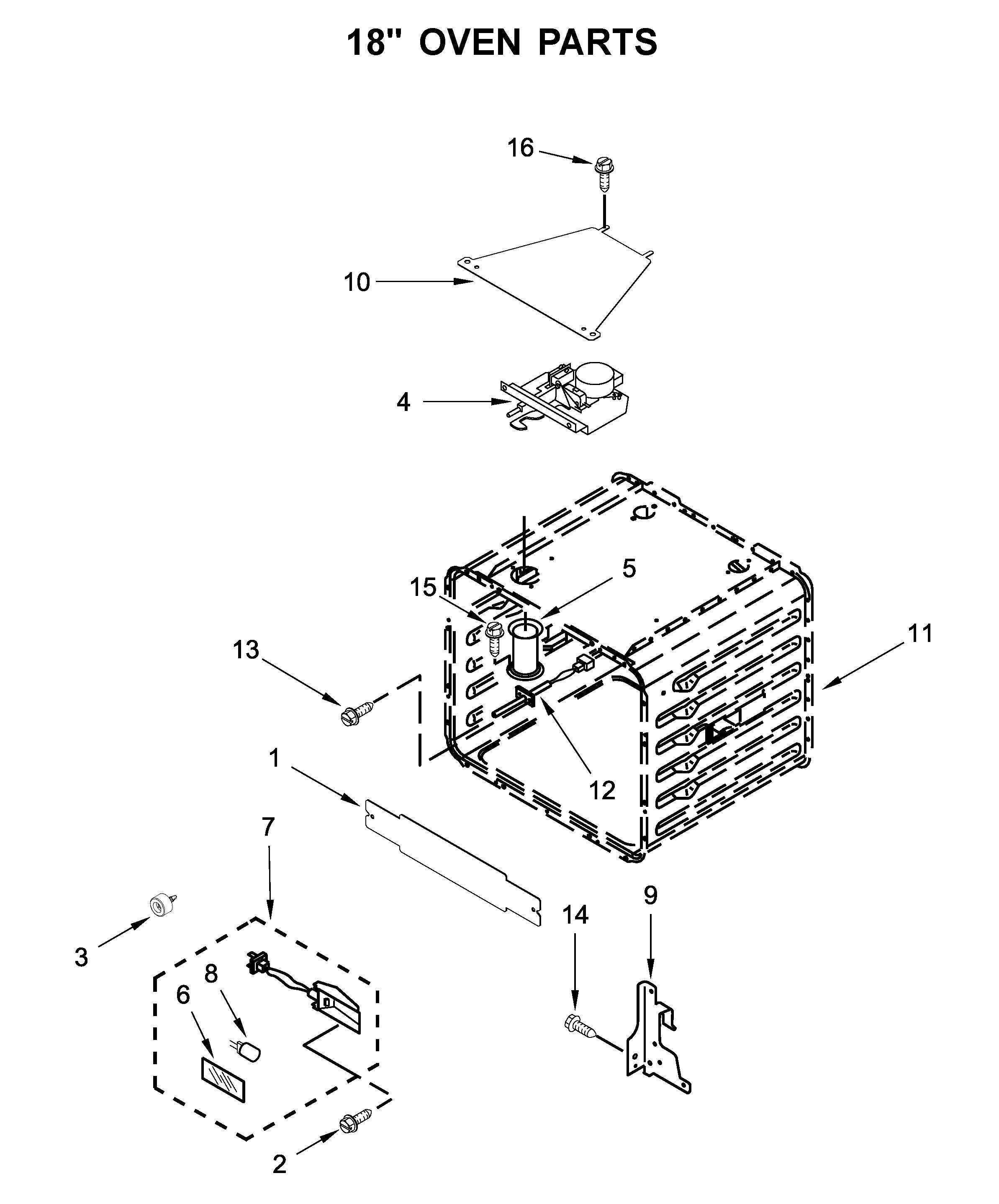 18" OVEN PARTS