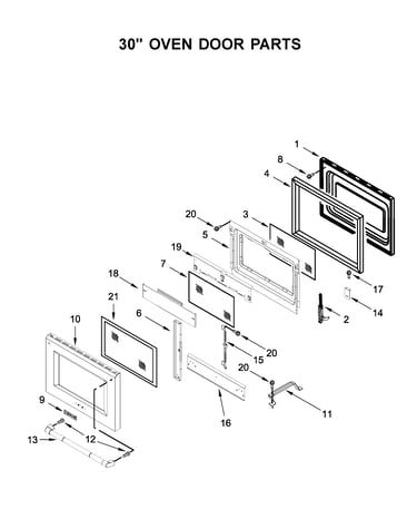 30" oven door parts