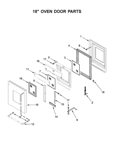18" oven door parts