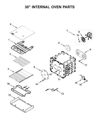 30" internal oven parts