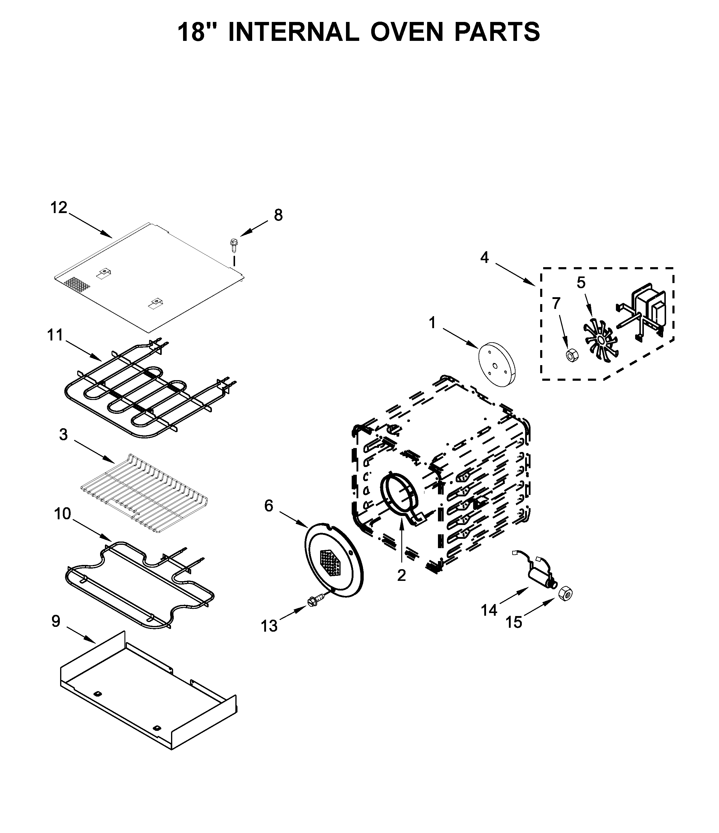 18" INTERNAL OVEN PARTS