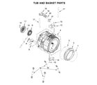 Whirlpool 7MWFW5622HW0 tub and basket parts diagram