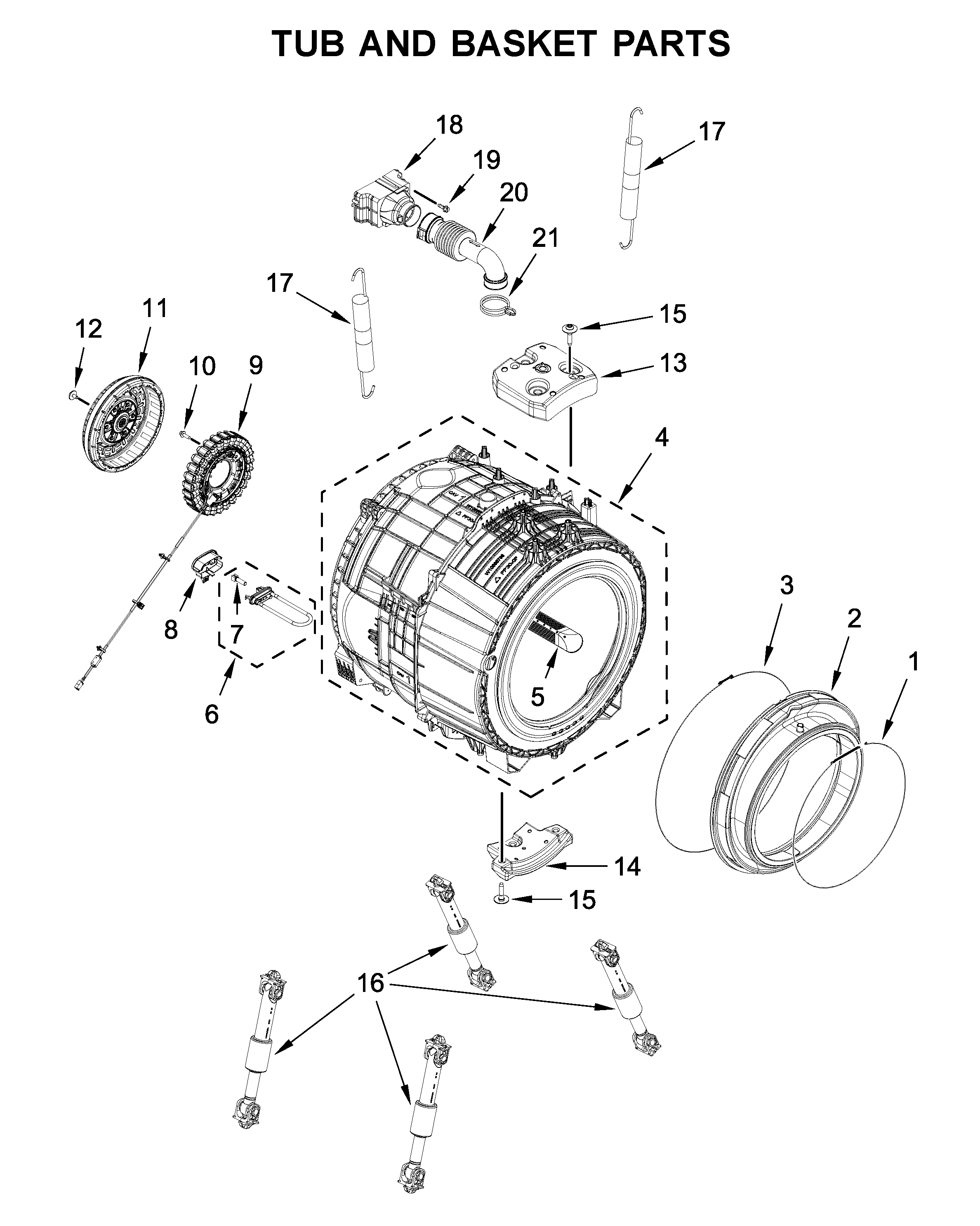 Tub and basket parts