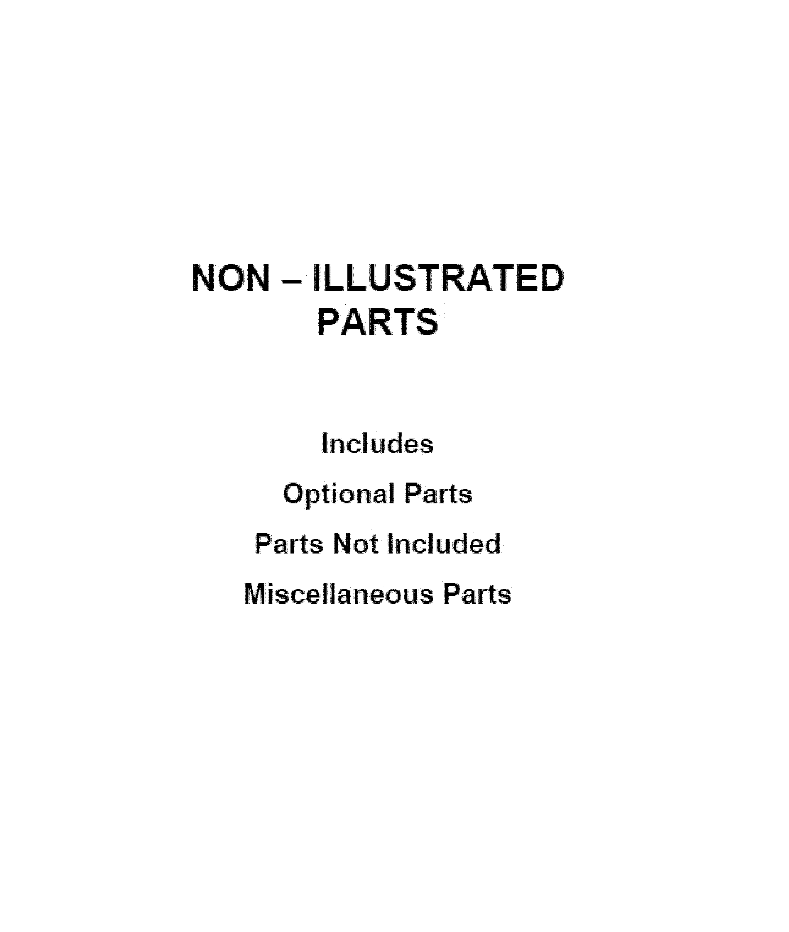 OPTIONAL PARTS (NOT INCLUDED)