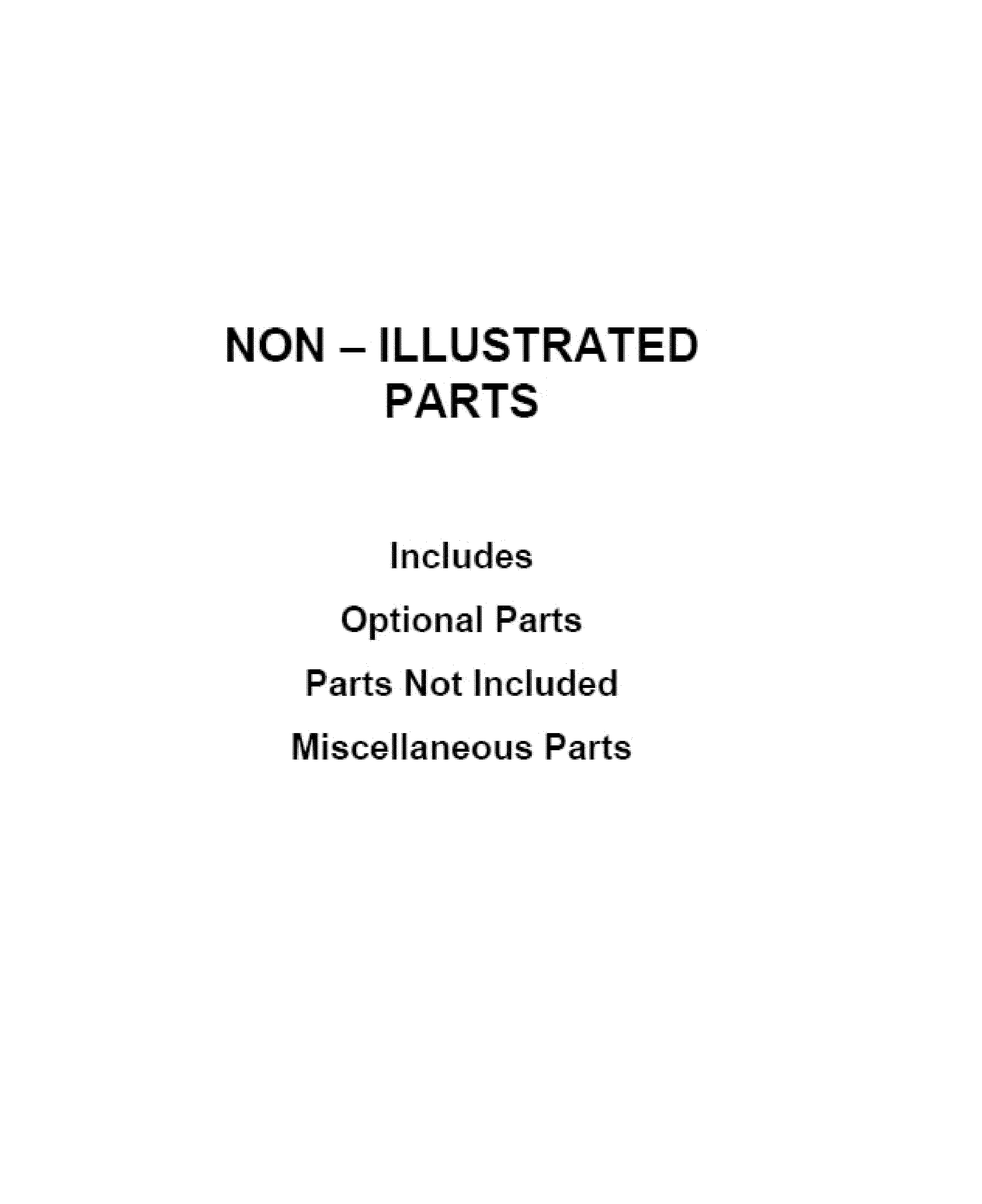 OPTIONAL PARTS (NOT INCLUDED)