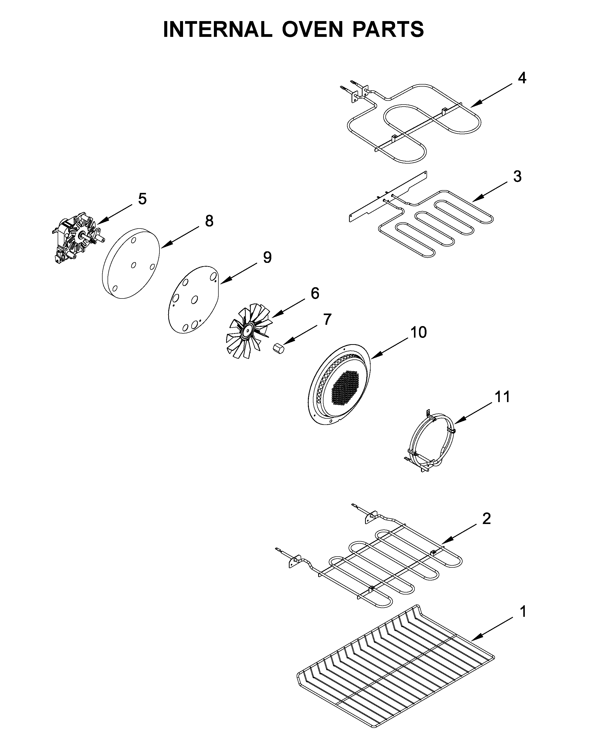 Internal oven parts