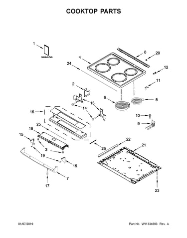 Cooktop parts