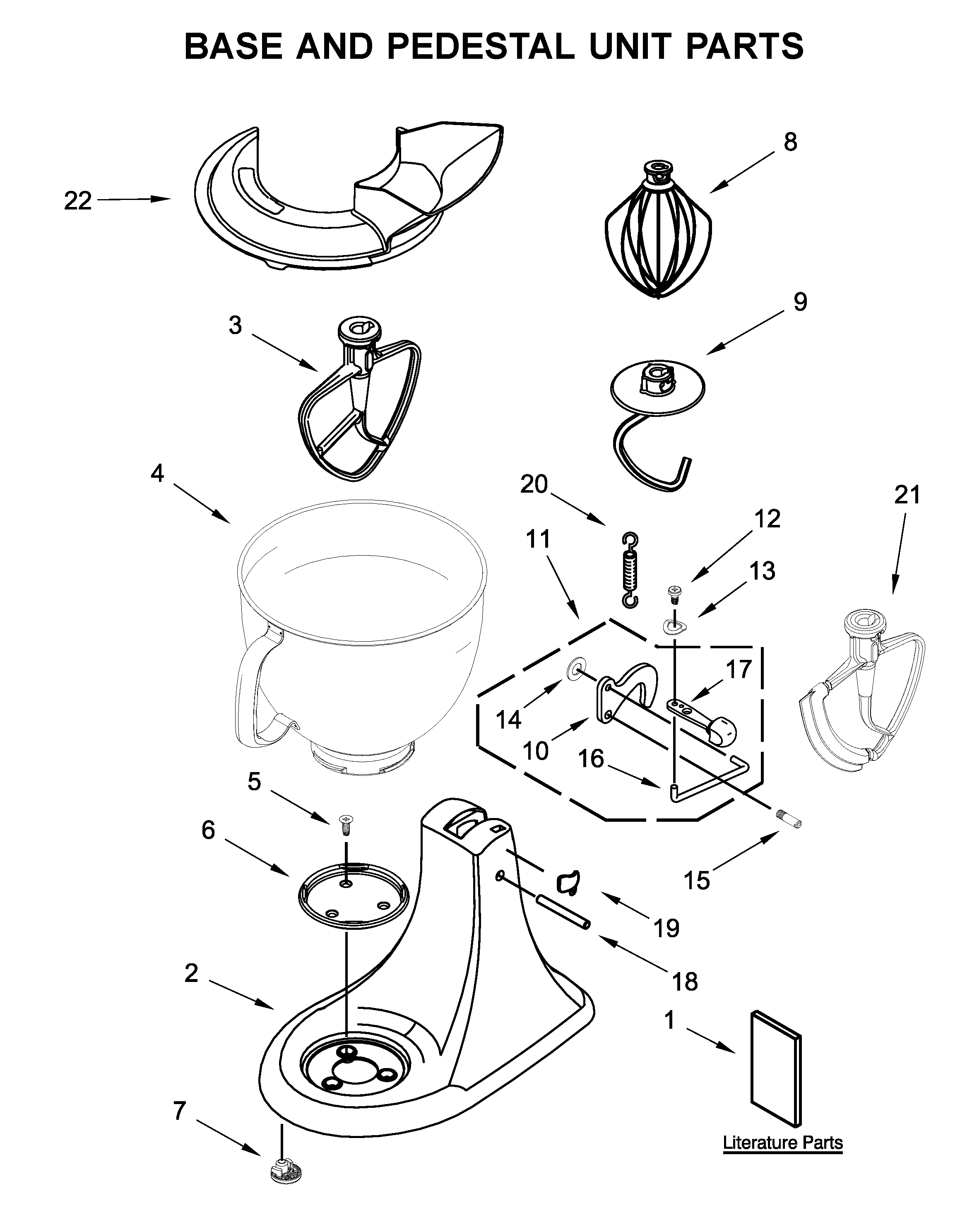 BASE AND PEDESTAL UNIT PARTS