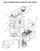 Case, gearing and planetary unit parts
