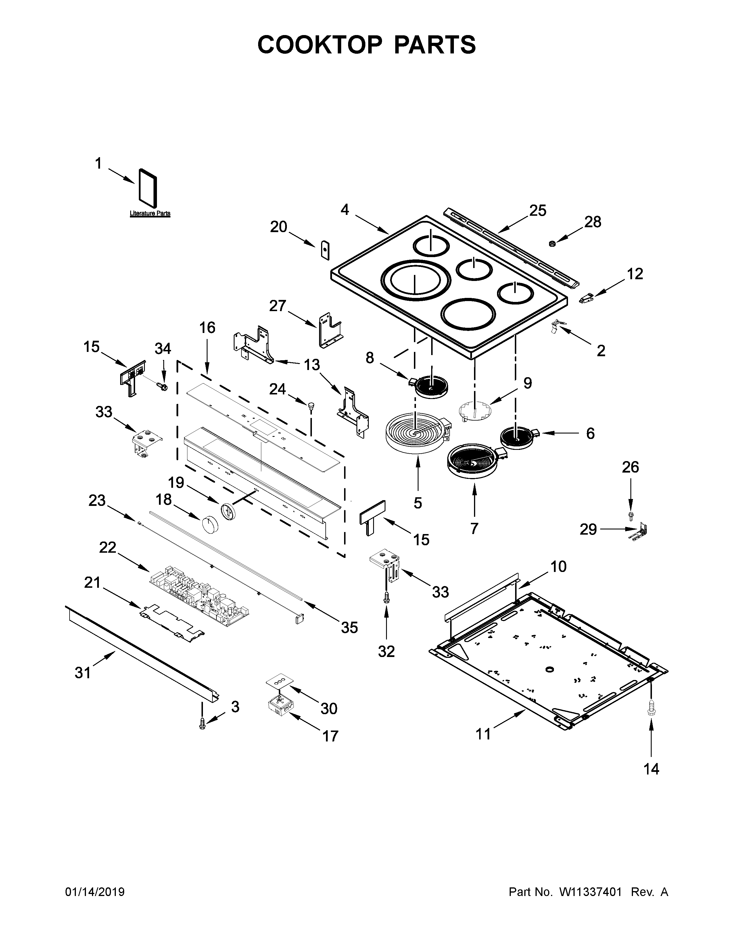 Cooktop parts