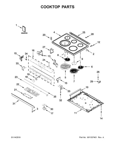 Cooktop parts
