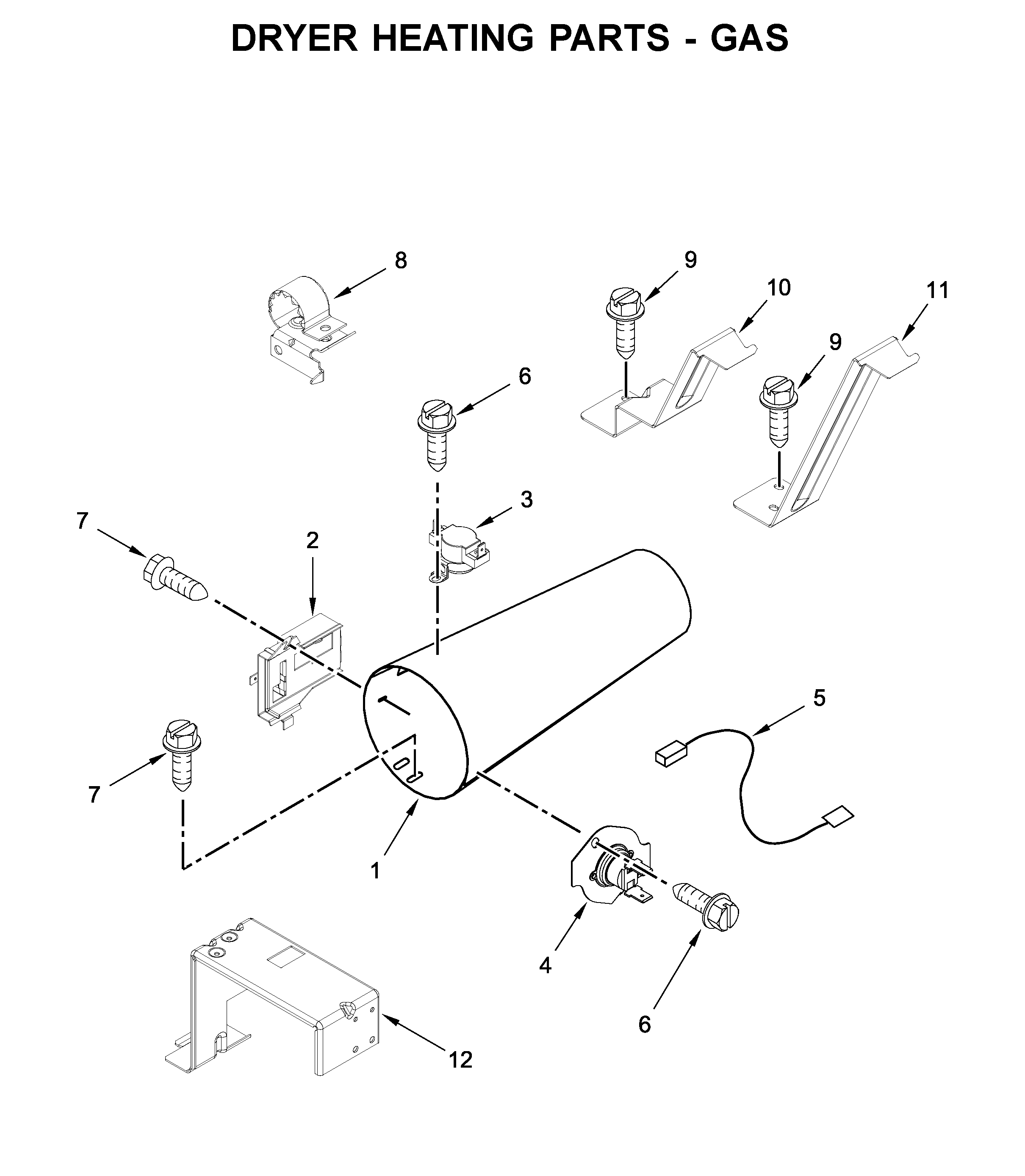 Dryer heating parts - gas