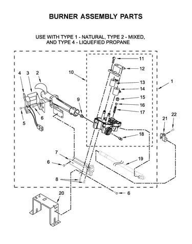 Burner assembly parts