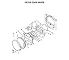 Maytag MLG22PDAGW0 dryer door parts diagram
