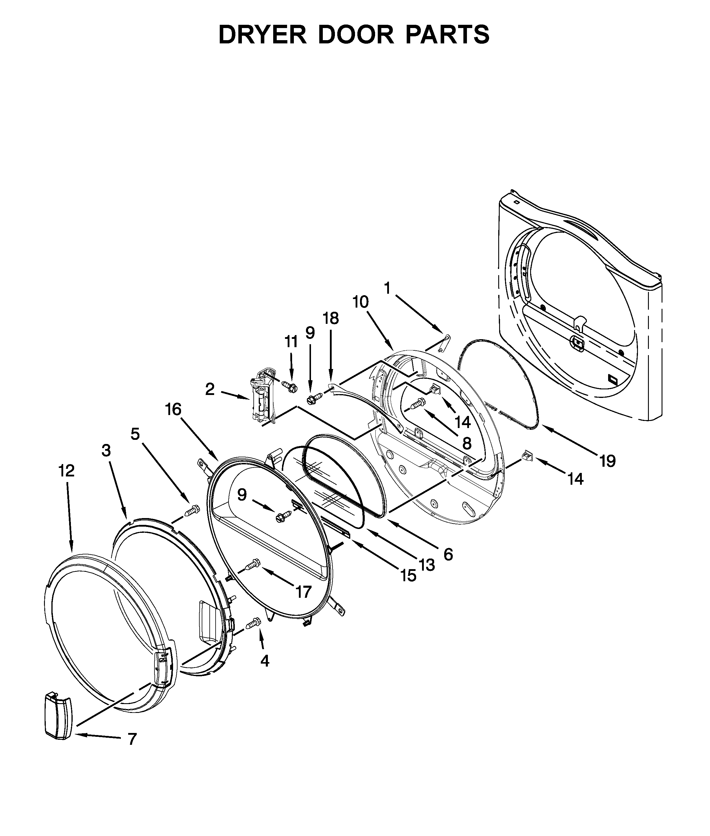 Dryer door parts